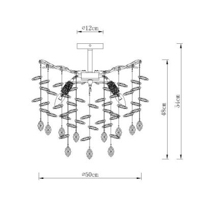Globo - Pendelleuchte mit Stange 6xE14/40W/230V silber