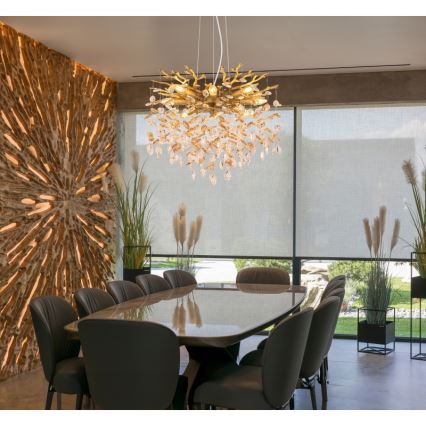 Globo - Kronleuchter an Kabel 8xE14/40W/230V goldfarben