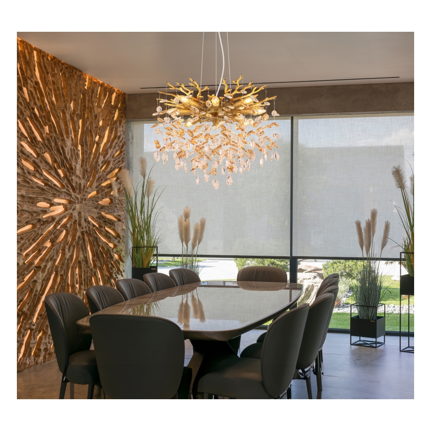 Globo - Kronleuchter an Kabel 8xE14/40W/230V goldfarben