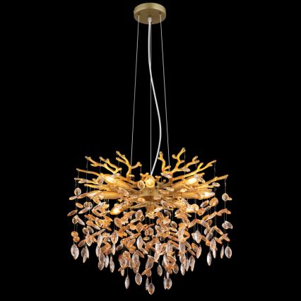 Globo - Kronleuchter an Kabel 8xE14/40W/230V goldfarben