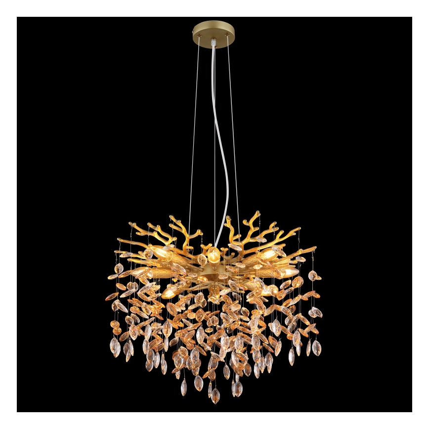 Globo - Kronleuchter an Kabel 8xE14/40W/230V goldfarben