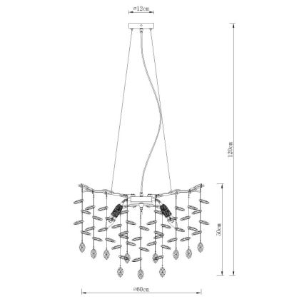 Globo - Kronleuchter an Kabel 8xE14/40W/230V goldfarben