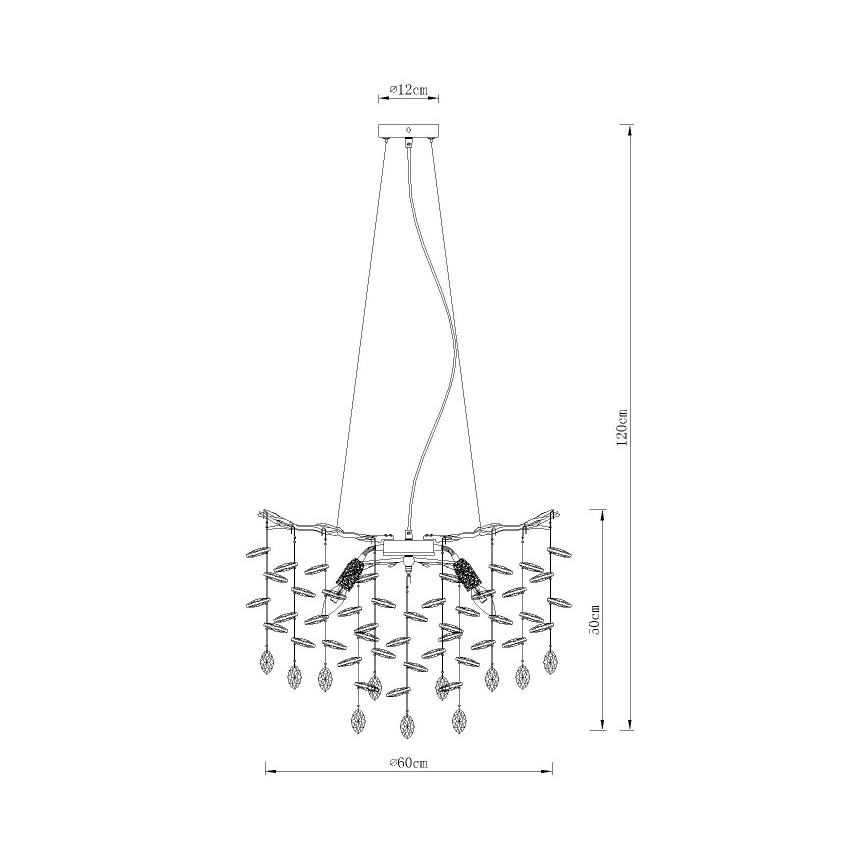 Globo - Kronleuchter an Kabel 8xE14/40W/230V goldfarben