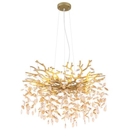 Globo - Pendelleuchte an Drahtseil 10xE14/40W/230V goldfarben
