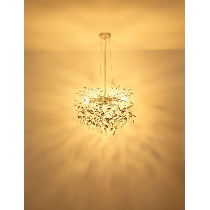 Globo - Pendelleuchte an Kabel 10xE14/40W/230V silber
