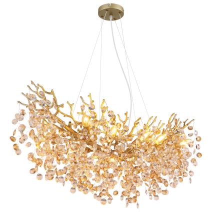 Globo - Pendelleuchte mit Kabelaufhängung 10xE14/40W/230V goldfarben