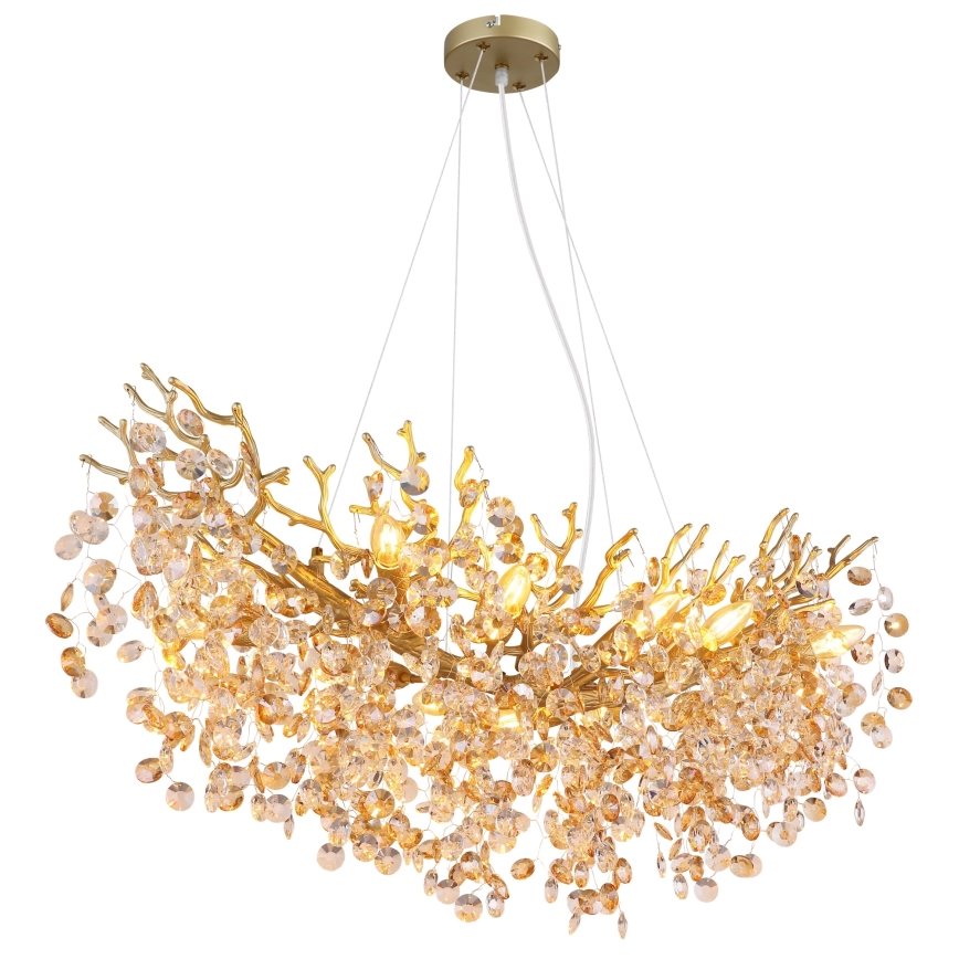 Globo - Pendelleuchte mit Kabelaufhängung 10xE14/40W/230V goldfarben