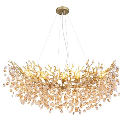 Globo - Pendelleuchte mit Kabelaufhängung 10xE14/40W/230V goldfarben