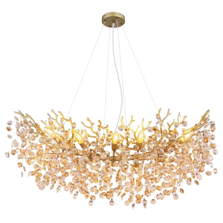 Globo - Pendelleuchte mit Kabelaufhängung 10xE14/40W/230V goldfarben