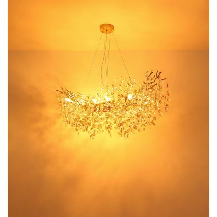 Globo - Pendelleuchte an Kabel 16xE14/40W/230V goldfarben
