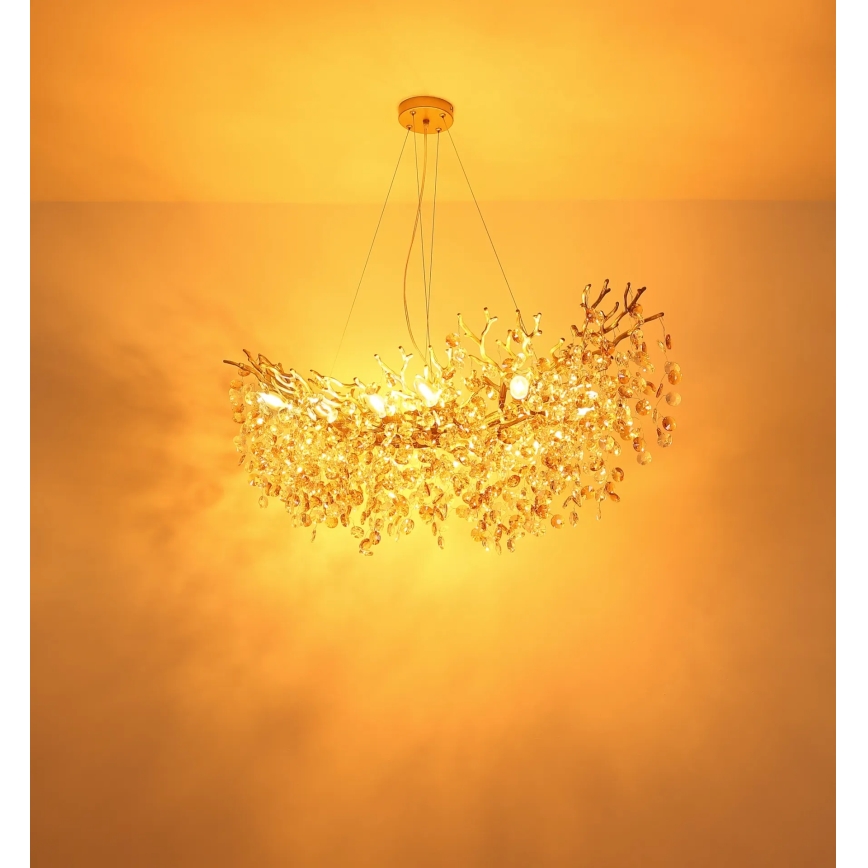 Globo - Pendelleuchte an Kabel 16xE14/40W/230V goldfarben