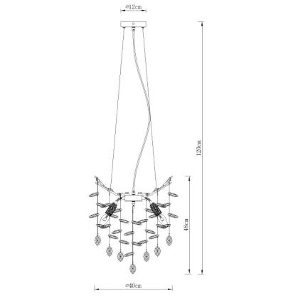 Globo - Hängeleuchte an Kabel 4xE14/40W/230V goldfarben