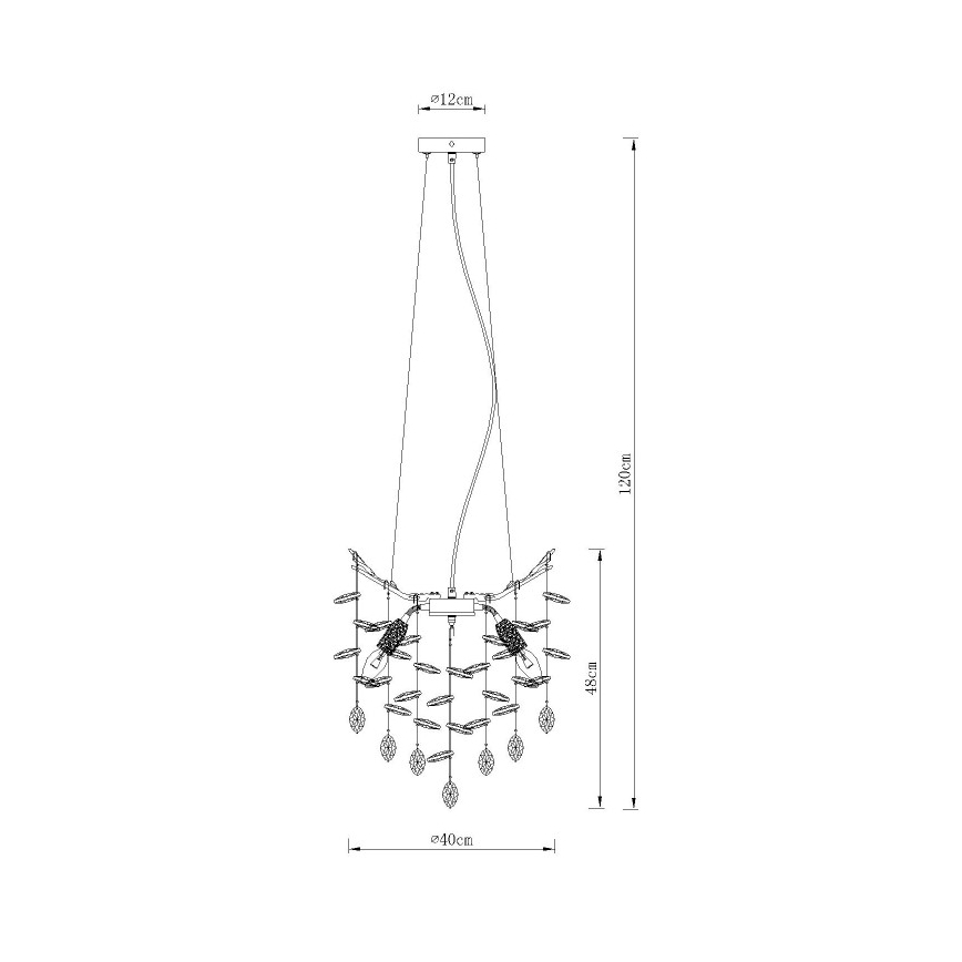 Globo - Pendelleuchte an Kabel 4xE14/40W/230V silber