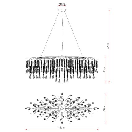 Globo - Kronleuchter mit Kabelaufhängung, 12xE14/40W/230V