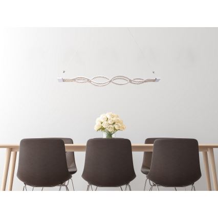 Globo - LED-dimmbare Pendelleuchte mit Seilaufhängung LED/30W/230V + Fernbedienung