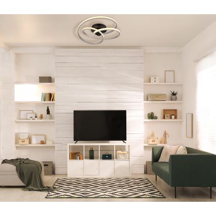 Globo - LED-Anbauleuchte LED/40W/230V 3000K matt Chrom/schwarz