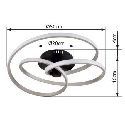Globo - LED-Anbauleuchte LED/40W/230V 3000K matt Chrom/schwarz