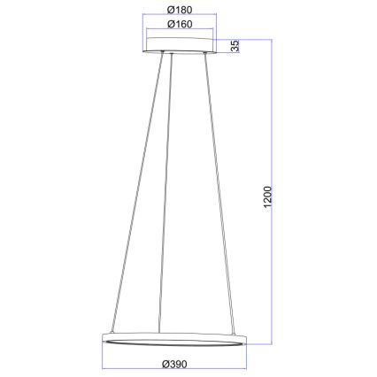 Globo - LED-Hängeleuchte an Schnur LED/19W/230V