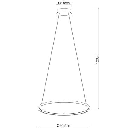 Globo - LED-Hängeleuchte an Schnur LED/29W/230V braun