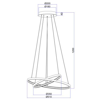 Globo - Dimmbare LED-Hängeleuchte an Schnur 2xLED/21W/230V