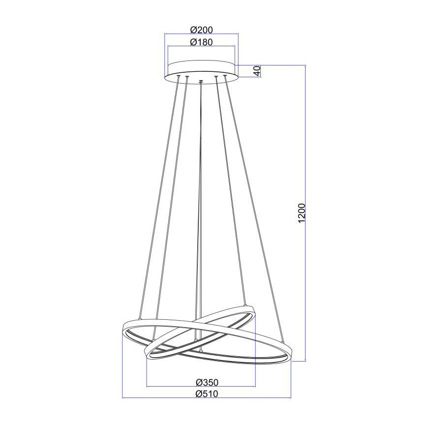 Globo - Dimmbare LED-Hängeleuchte an Schnur 2xLED/21W/230V