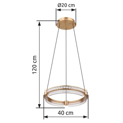 Globo - Dimmbarer LED-Kristall-Kronleuchter an Aufhängung LED/36W/230V 2700K-6000K + Fernbedienung