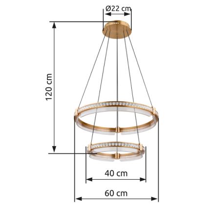Globo - Dimmbarer LED-Kristall-Kronleuchter an Aufhängung LED/78W/230V 2700K-6000K + Fernbedienung
