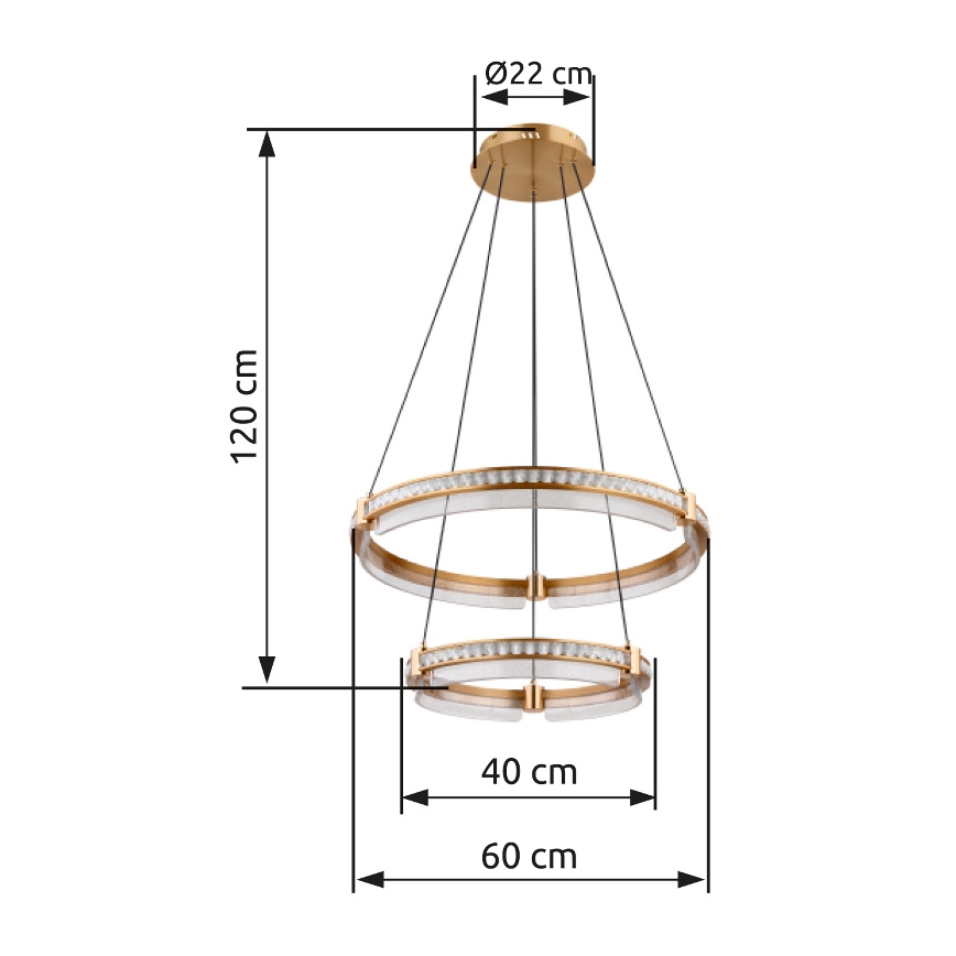Globo - Dimmbarer LED-Kristall-Kronleuchter an Aufhängung LED/78W/230V 2700K-6000K + Fernbedienung