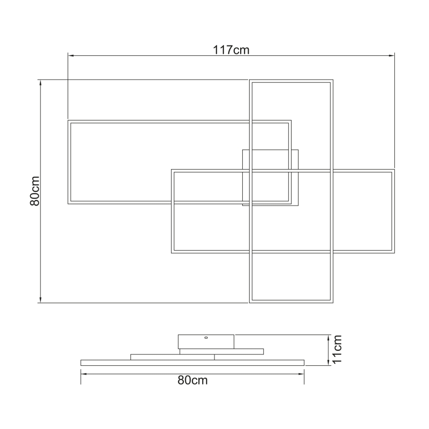 Globo - Dimmbare LED-Deckenleuchte LED/100W/230V 3000-6000K + Fernbedienung