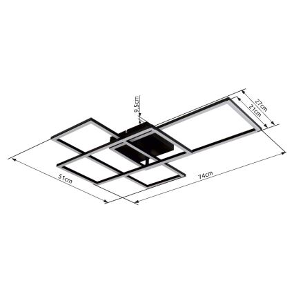 Globo - Dimmbare LED-Deckenleuchte LED/40W/230V 2700-6500K 51x74 cm Wi-Fi Tuya + Fernbedienung