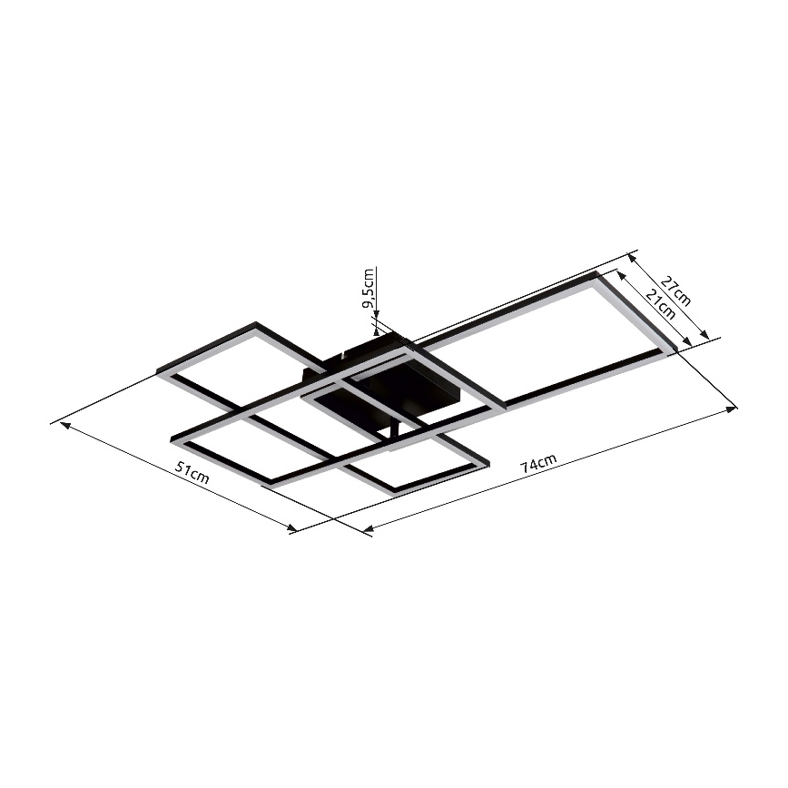 Globo - Dimmbare LED-Deckenleuchte LED/40W/230V 2700-6500K 51x74 cm Wi-Fi Tuya + Fernbedienung