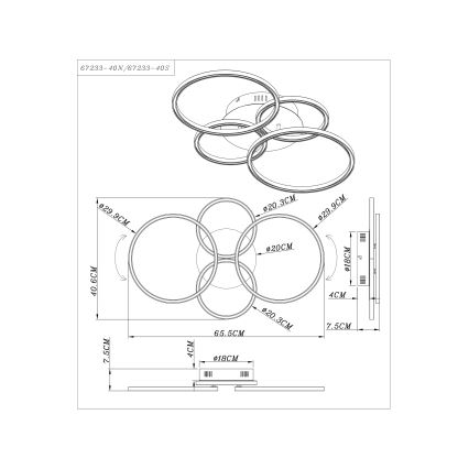 Globo - LED Decken-Kronleuchter LED/40W/230V