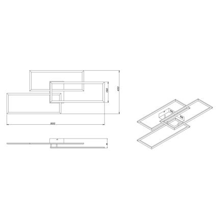 Globo - Dimmbare LED-Aufbauleuchte LED/58W/230V 3000-6000K + Fernbedienung