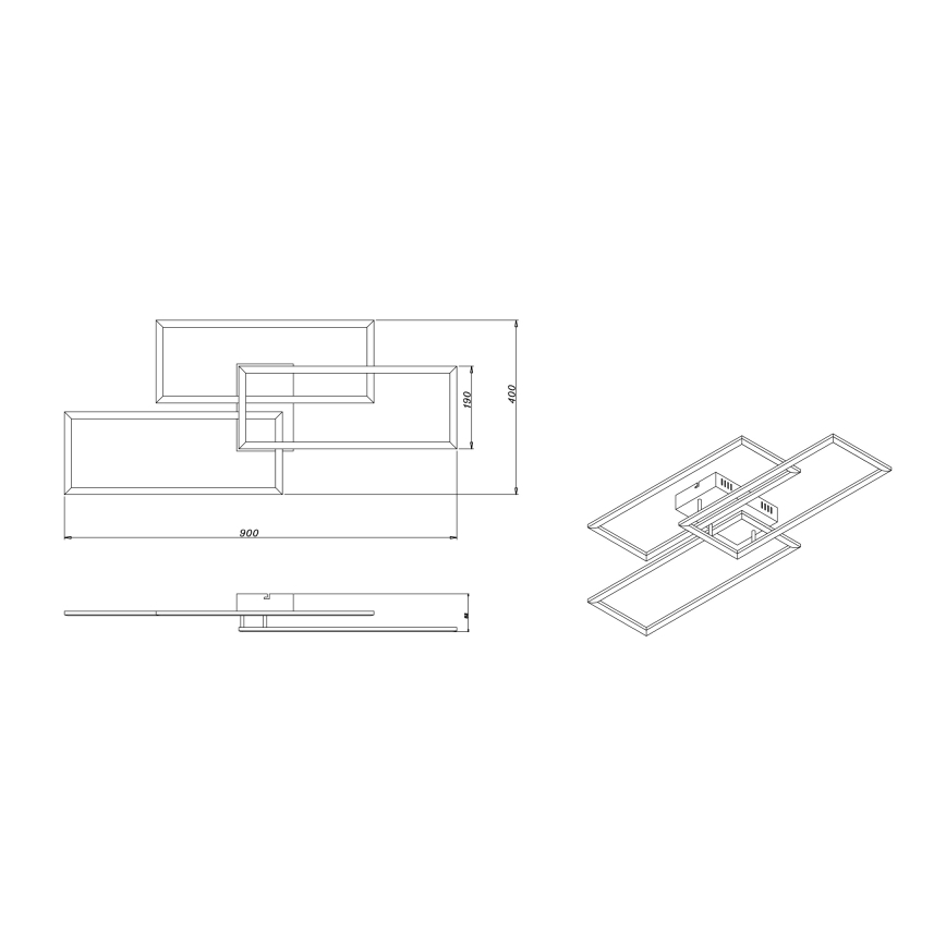 Globo - Dimmbare LED-Aufbauleuchte LED/58W/230V 3000-6000K + Fernbedienung