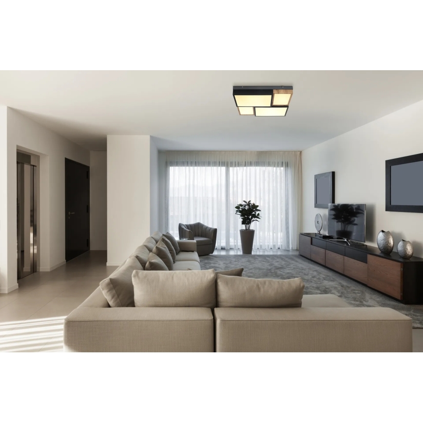Globo 67286-50 - LED-Deckenleuchte GUNDI LED/50W/230V 60x60 cm braun/schwarz