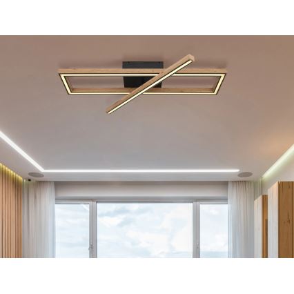 Globo 67287D1 - MANDERA LED-Deckenleuchte, 36 W, 230 V, 20 x 80 cm, braun