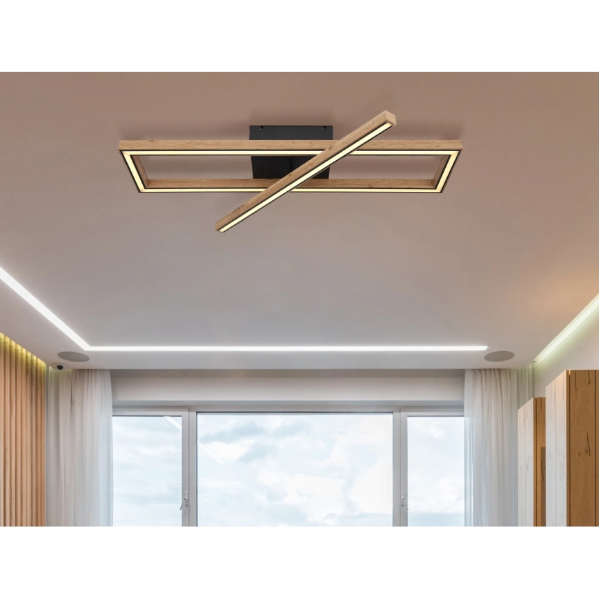 Globo 67287D1 - MANDERA LED-Deckenleuchte, 36 W, 230 V, 20 x 80 cm, braun