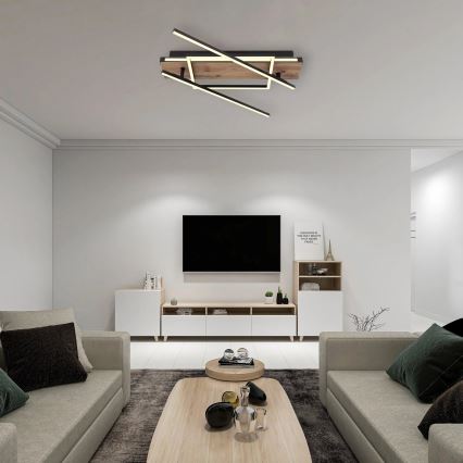 Globo 67299D3 - LED Deckenleuchte COLLI LED/40W/230V 88x120 cm beige/schwarz