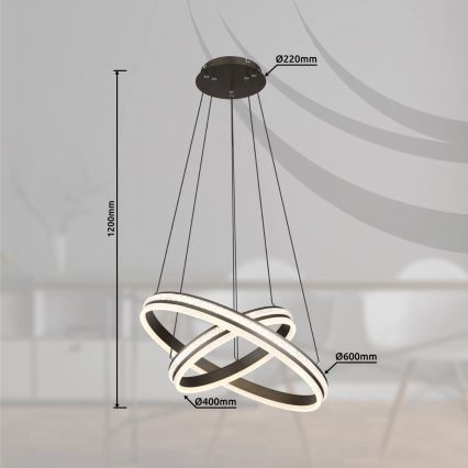 Globo - Dimmbarer LED-Kronleuchter an Aufhängung LED/60W/230V 2700K-6000K + Fernbedienung
