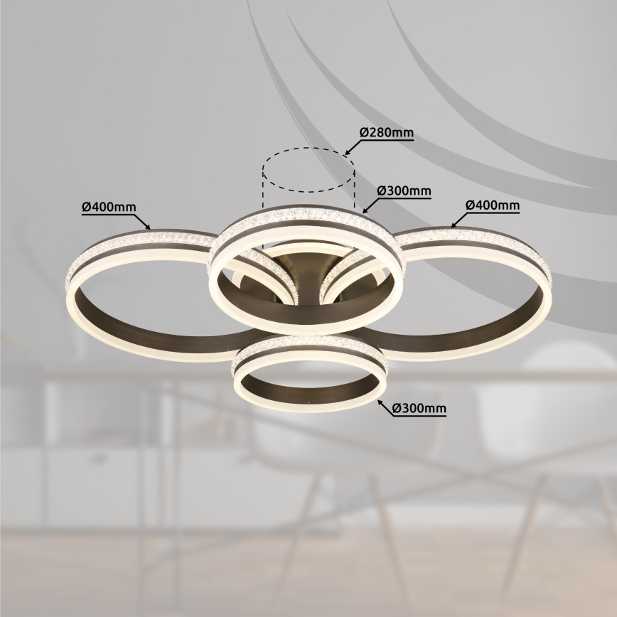 Globo - Dimmbare LED-Deckenleuchte LED/90W/230V 2700K-6000K + Fernbedienung