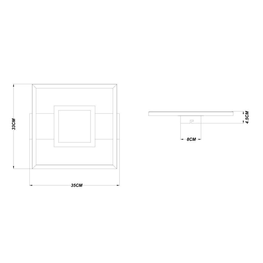 Globo - LED-Deckenleuchte 18W/230V 3000K 35x33 cm