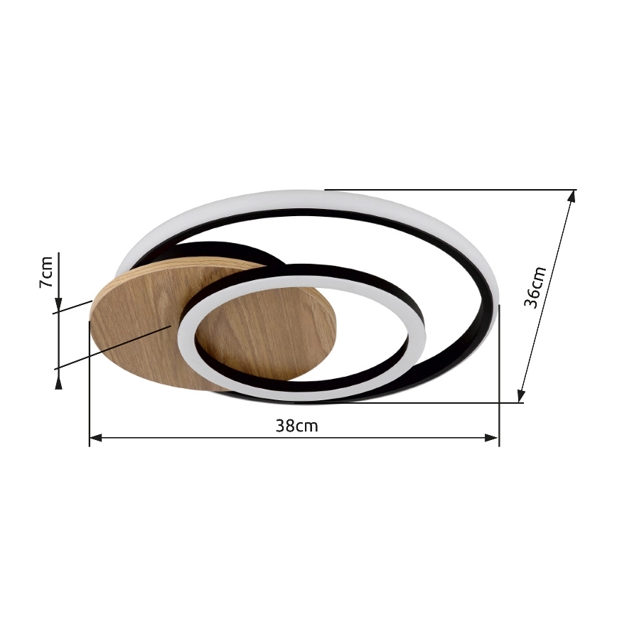 Globo - LED-Deckenleuchte LED/24W/230V schwarz