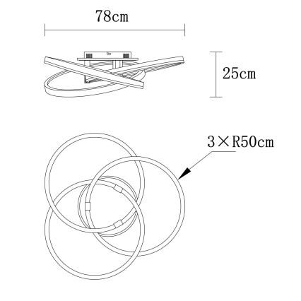 Globo - LED-dimmbare Deckenleuchte LED/75W/230V 2700-6000K Ø 78 cm + Fernbedienung