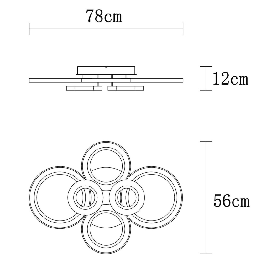 Globo - LED dimmbare Deckenleuchte LED/60W/230V 2700-6000K 56x78 cm Anthrazit + Fernbedienung