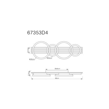 Globo - LED-Deckenleuchte LED/30W/230V 3000K 30x86 cm