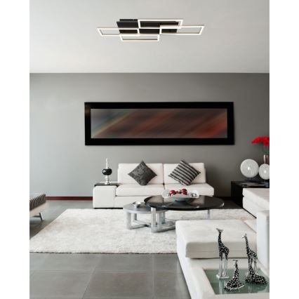 Globo - dimmbare LED-Deckenleuchte LED/40W/230V 2700-6500K 32,5x87,5 cm schwarz + Fernbedienung