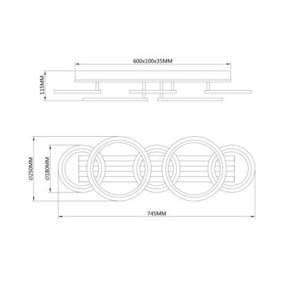 Globo - LED Deckenleuchte LED/34W/230V 3000/4200/6000K