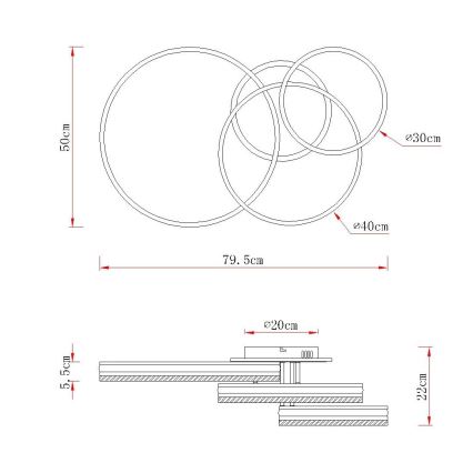 Globo - LED-dimmbare Deckenleuchte LED/72W/230V 2700-6000K silber + Fernbedienung
