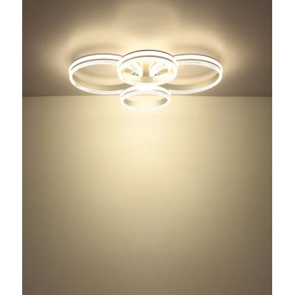Globo - dimmbare LED-Deckenleuchte LED/90W/230V 2700-6000K silber + Fernbedienung