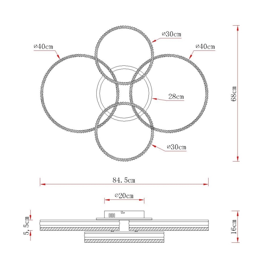 Globo - dimmbare LED-Deckenleuchte LED/90W/230V 2700-6000K silber + Fernbedienung